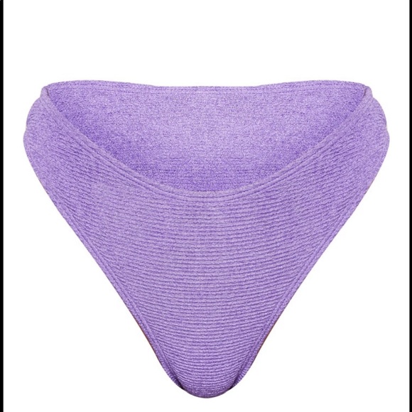 Purple Crinkle Underwired Square Neck Bikini - Picture 4 of 4